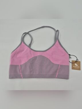Astroremiges Harmony Striped Crop Tank Top Large Sz Rosy-Finch Quill Color New